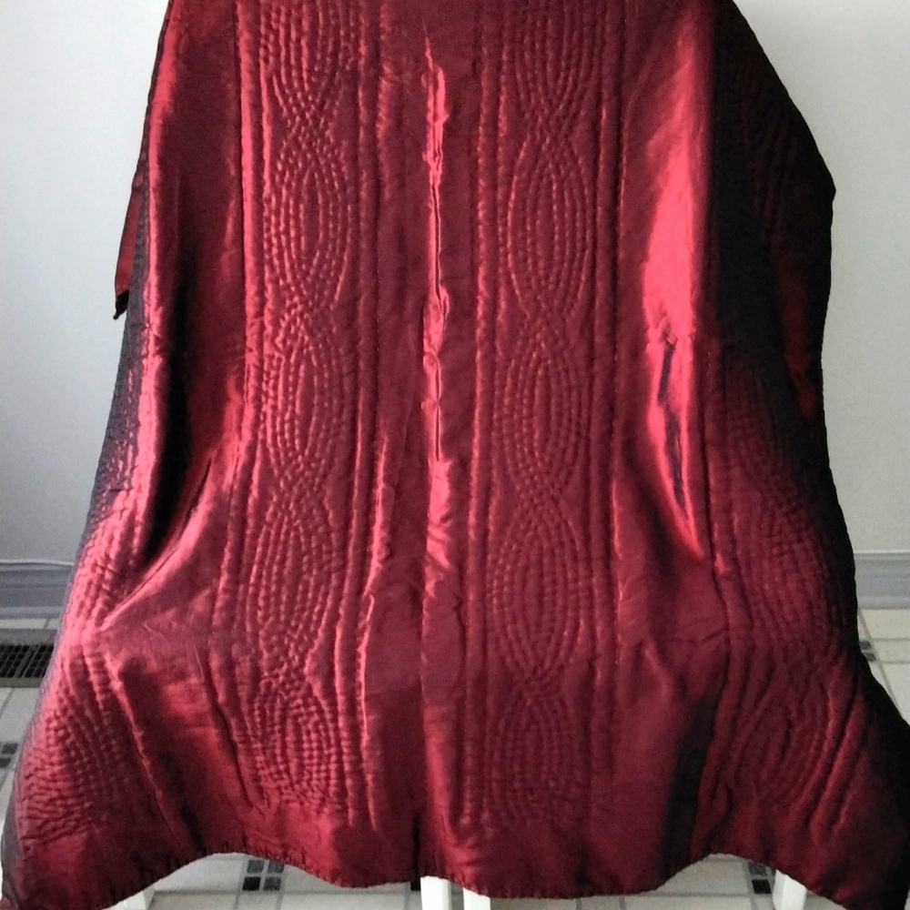 Decorative burgundy throw  59" x 51" - Picture 2 of 3